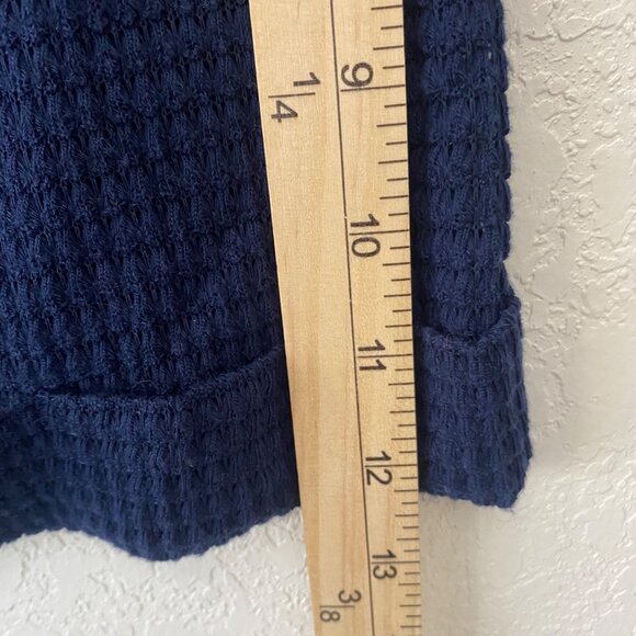 NWT Lildy Waffle Knit Tunic Womens L-XL Navy Blue 3/4 Rolled Sleeve - Picture 11 of 12